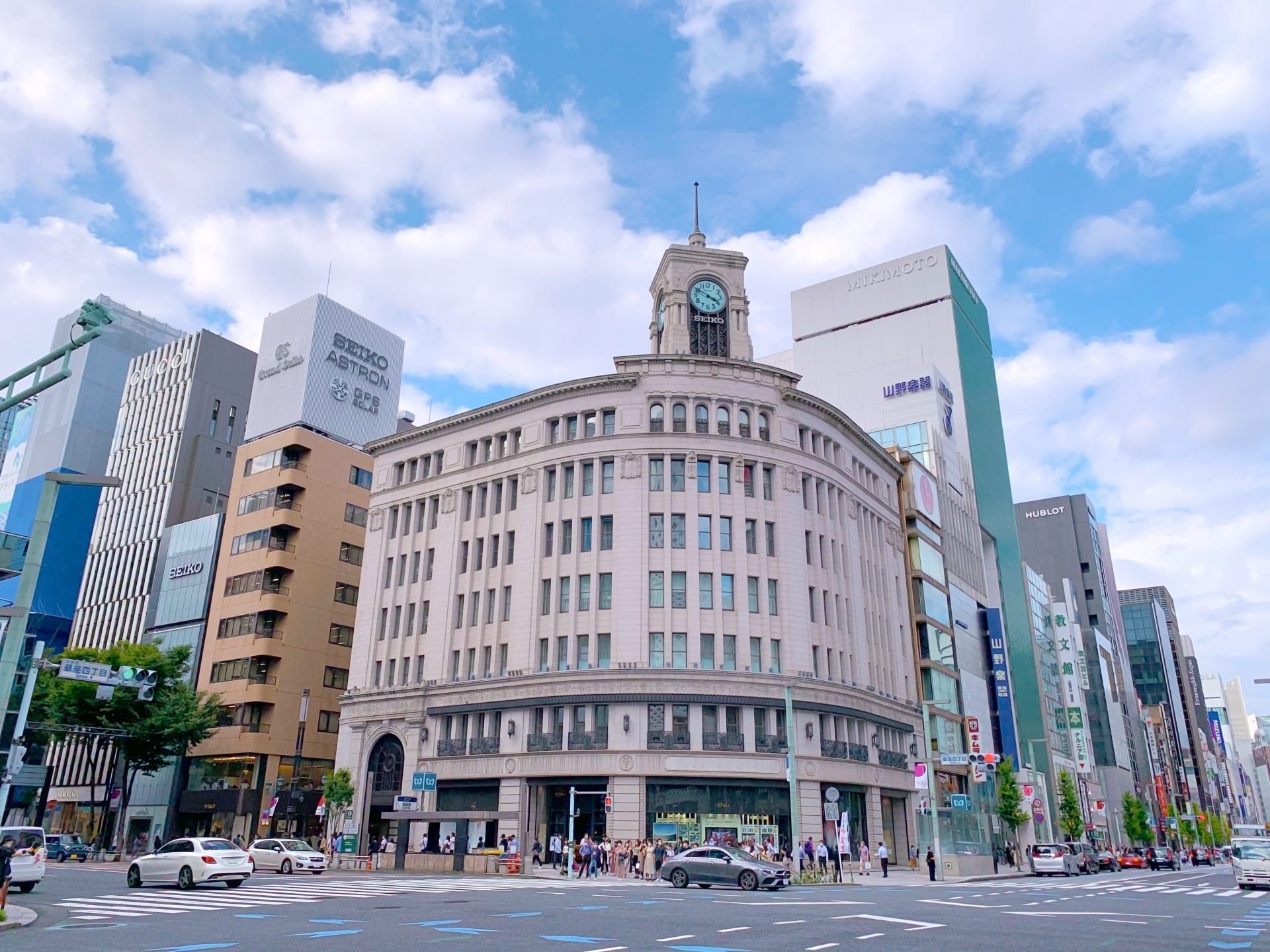 Ginza Yonchome Crossing: Tokyo's Iconic Intersection Where the Famous Clock Tower Meets Luxury Shopping